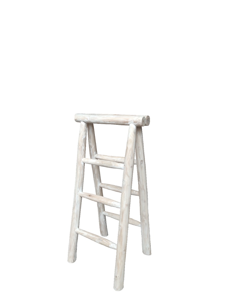 Teak kledingladder White-Washed 50x5x100 - alternate view