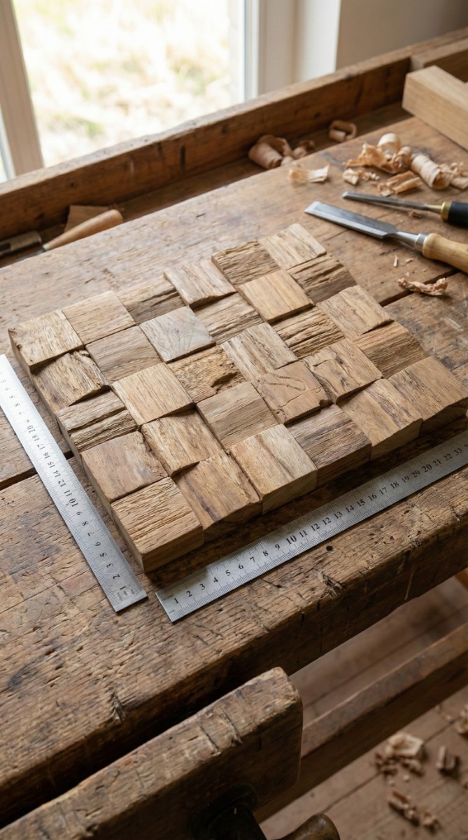 Teak wandpanelen Rustiek hout - view 3