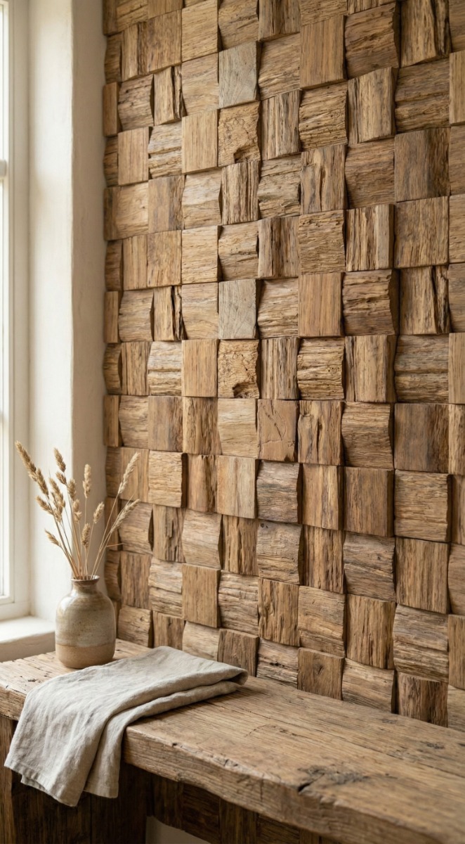 Teak wandpanelen Rustiek hout - alternate view