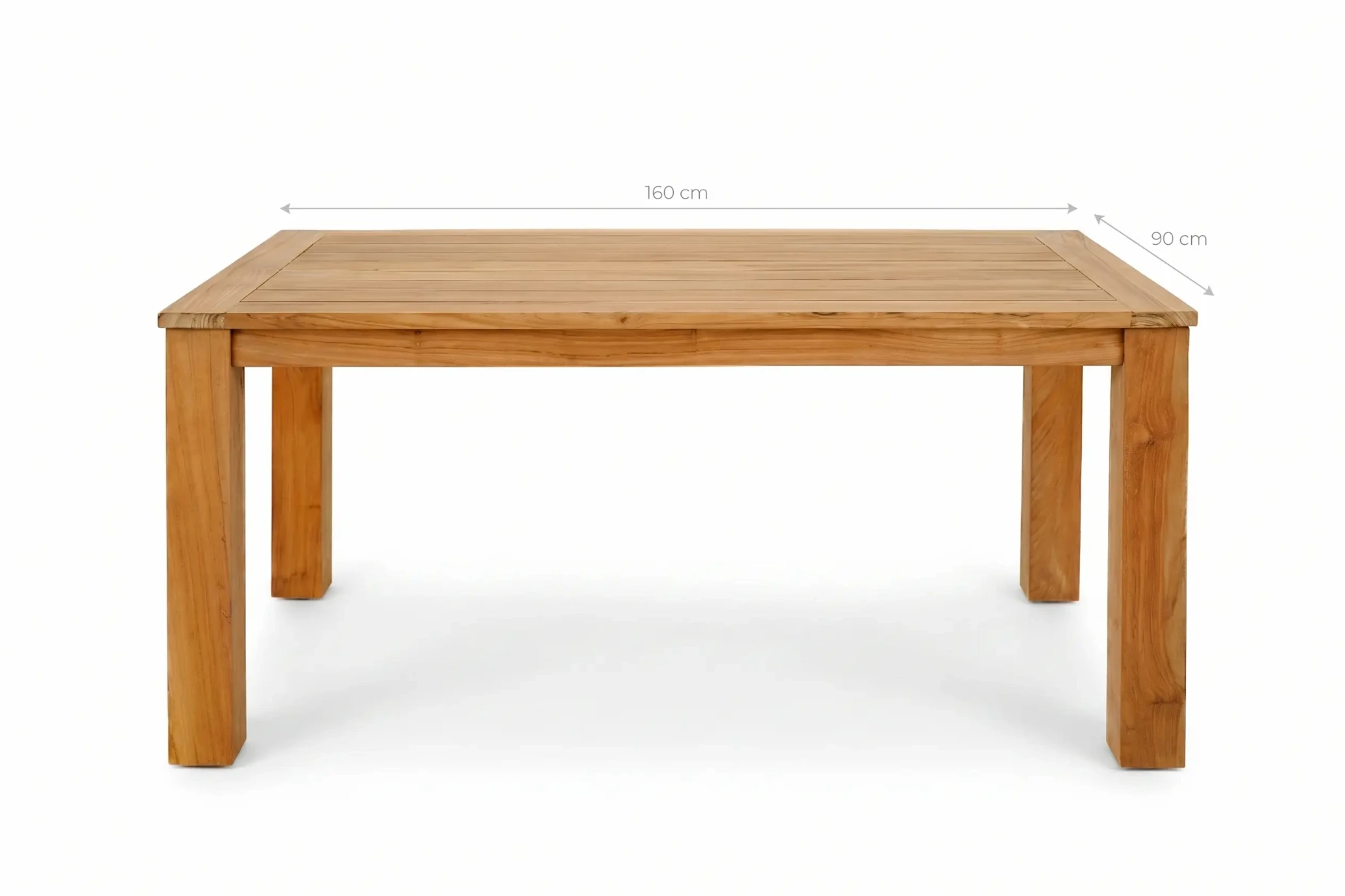 Teakhouten tuintafel Nelson 160x90 Maten Overlay
 - alternate view