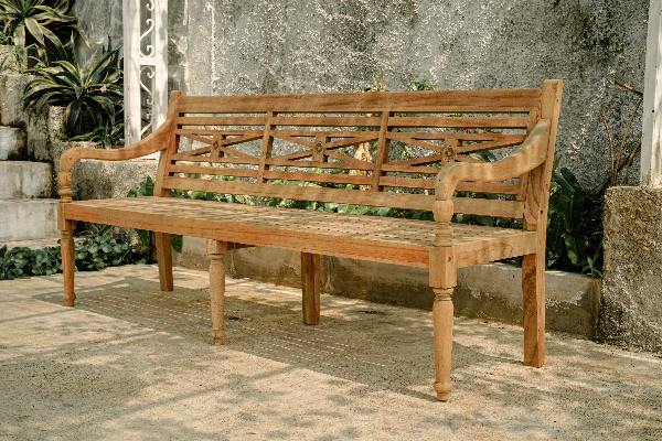 Teak Stationsbank | 220 breed | Gerecycled Teak - SAP-SB024-R - view 4