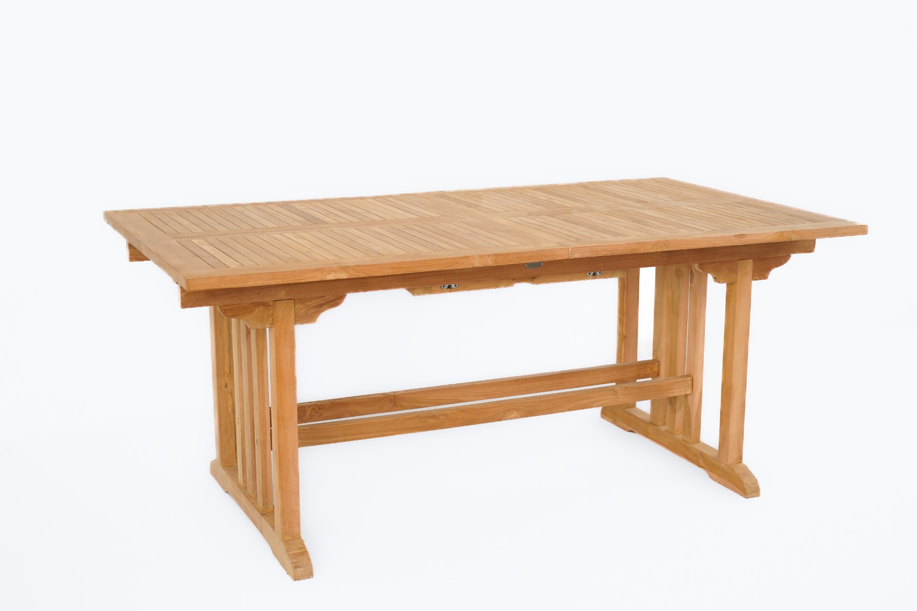 Uitschuifbare rechthoekige teak tuintafel van 180 tot 240 cm, ideaal voor grote en kleine gezelschappen - view 3