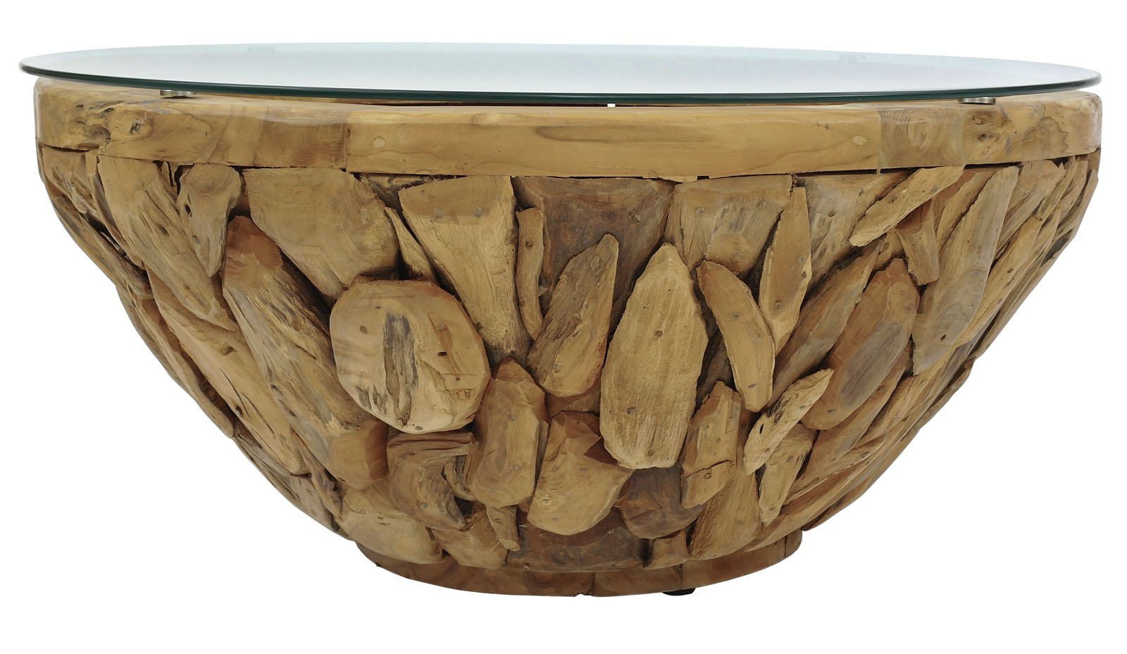 ROOT | Teak Wortel Salontafel met glas | Rond | 110x45 - DEV-ROOT-CT-BOWL-100-45 - alternate view
