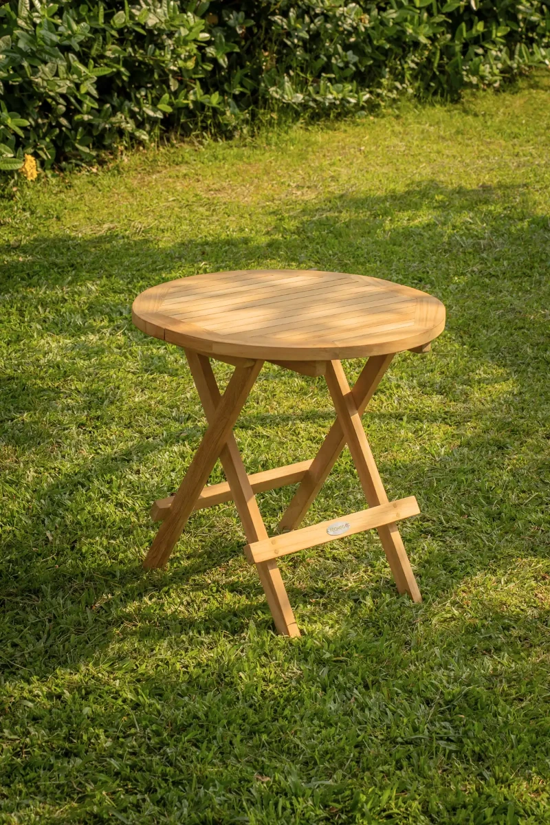 Rond Teak Houten Klaptafeltje | Inklapbaar Ø 50 | Rondo Tuintafeltje - DEVI-ST036 - view 4