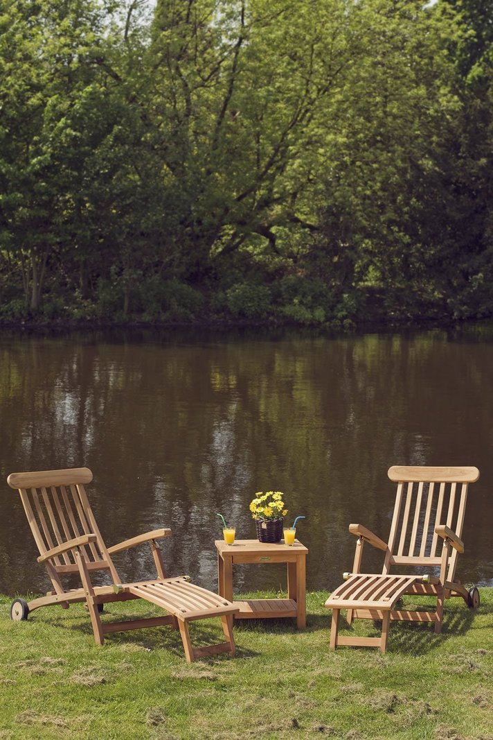 Tuintafel met onderblad + 2 Deckchairs met wielen | Florida Tuinset - SL002-ST034 - view 3
