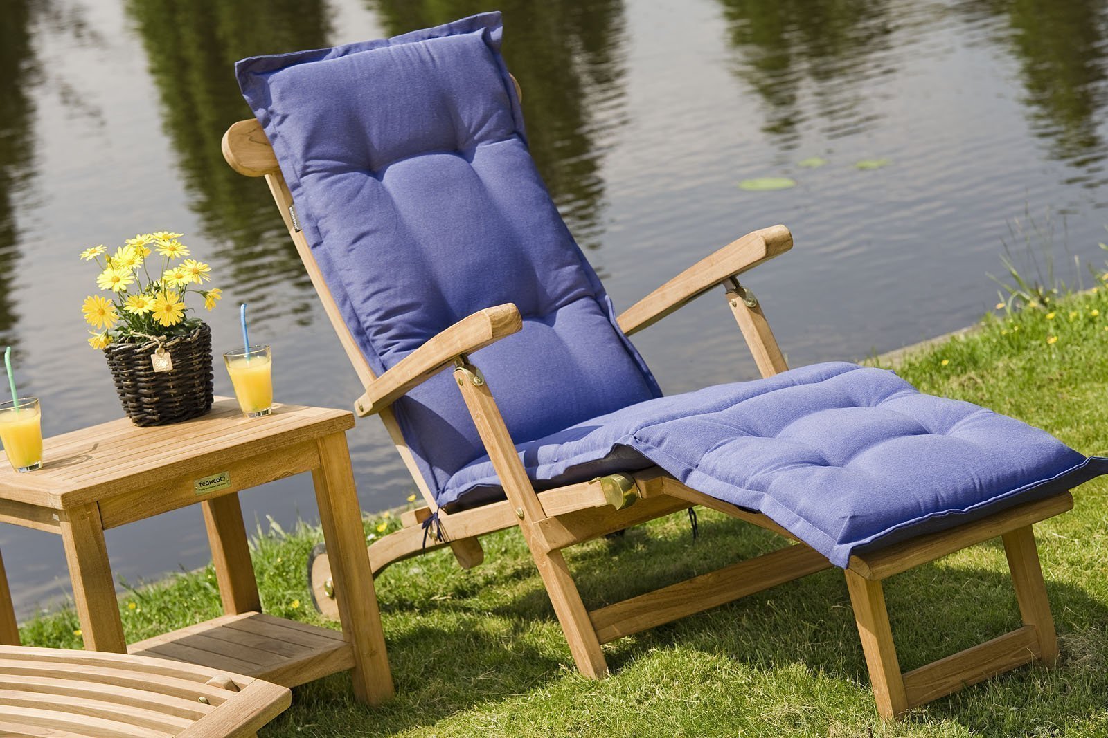 Tuintafel met onderblad + 2 Deckchairs met wielen | Florida Tuinset - SL002-ST034 - view 4