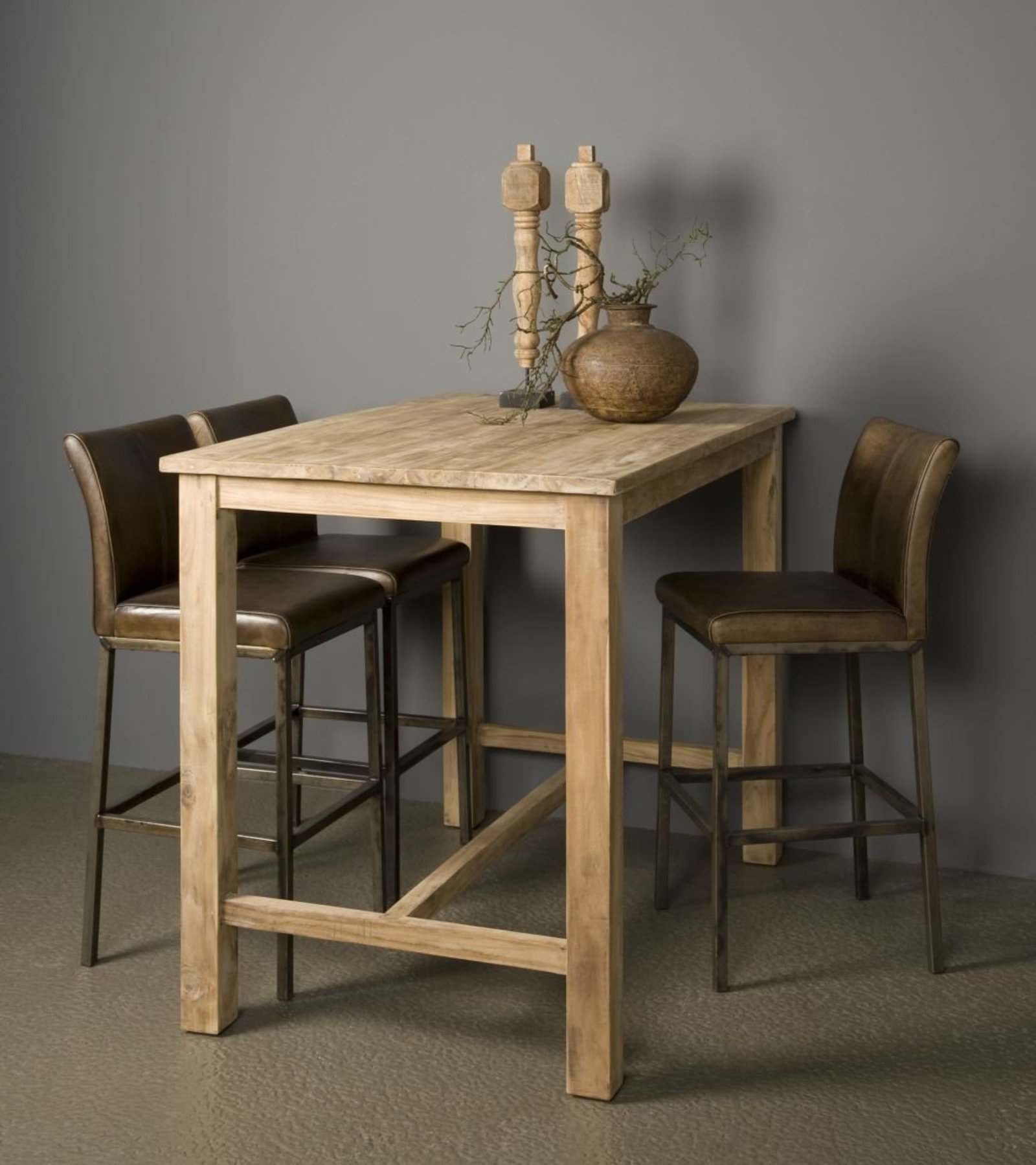 Genua | Teak Bartafel | 160x90x110 | Black Wash - TWR-PF0079 - alternate view