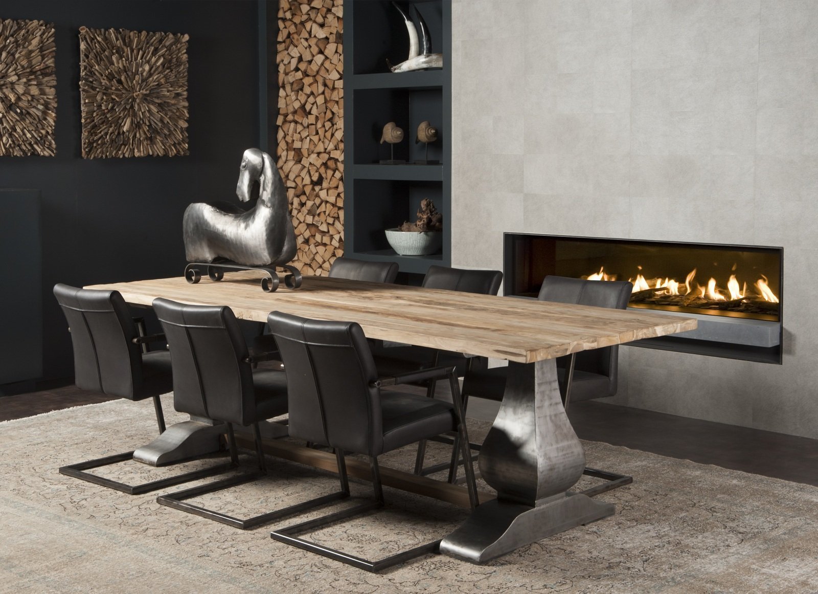 Prato | Industriële Teak Kloostertafel | 260x100x78 | 4 dik blad - TWR-PF0093 - view 3