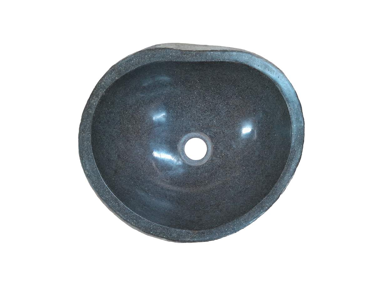 Unieke rivierstenen waskom in grijs, met een glad gepolijste binnenkant en natuurlijke buitenkant, afmetingen 33,5 x 29 x 15 cm, weerspiegelt duurzaamheid en natuurlijke schoonheid - view 3 Unieke rivierstenen waskom in grijs, met een glad gepolijste binnenkant en natuurlijke buitenkant, afmetingen 33,5 x 29 x 15 cm, weerspiegelt duurzaamheid en natuurlijke schoonheid - view 3
