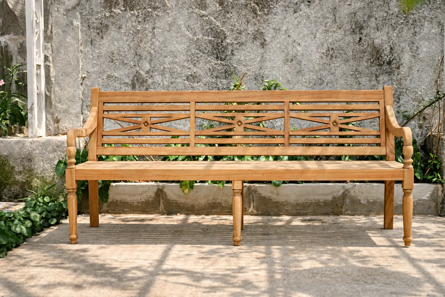 Teak Stationsbank 200 breed Batavia  - view 4