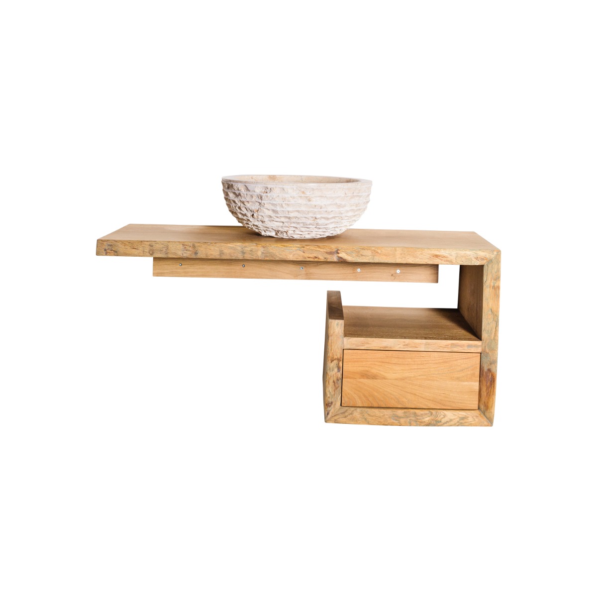 Eiken boomstam badmeubel massief hout - view 4