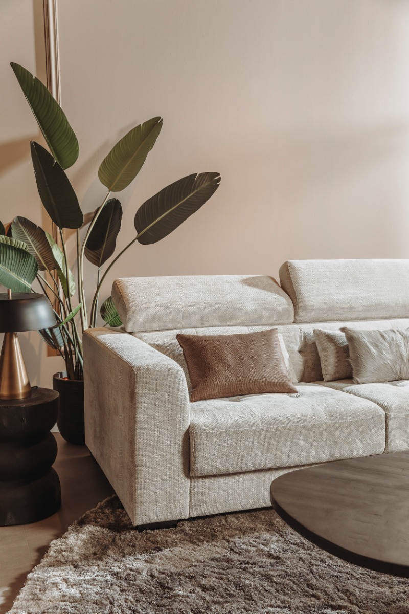 Brighton hoekbank rechts 3-zits met chaise longue – stof ivory XS85-15 – modern design van Teakea - view 4