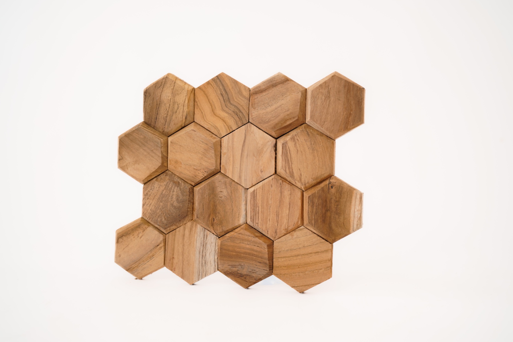 Hexagon houtstrips wandpanelen teakhout geluidsdempende muurbekleding - view 3