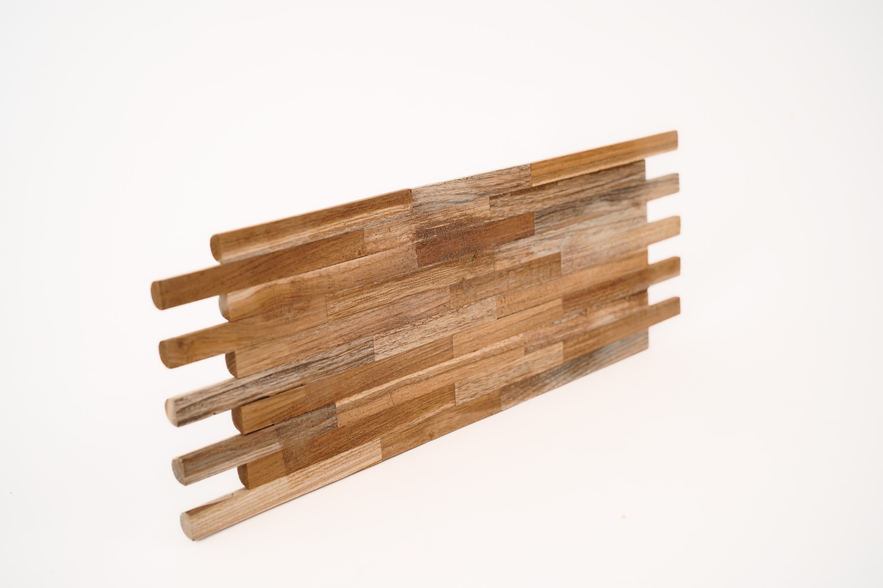 Bamboe stijl wandbekleding in massief teakhout 3d reliëf stokken  - view 3