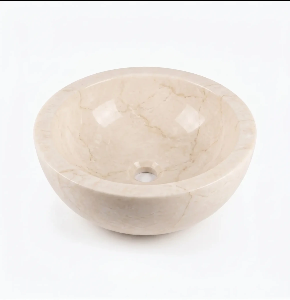 Waskom Creme Marmer 40 rond x 15 hoog Badkamer - view 3