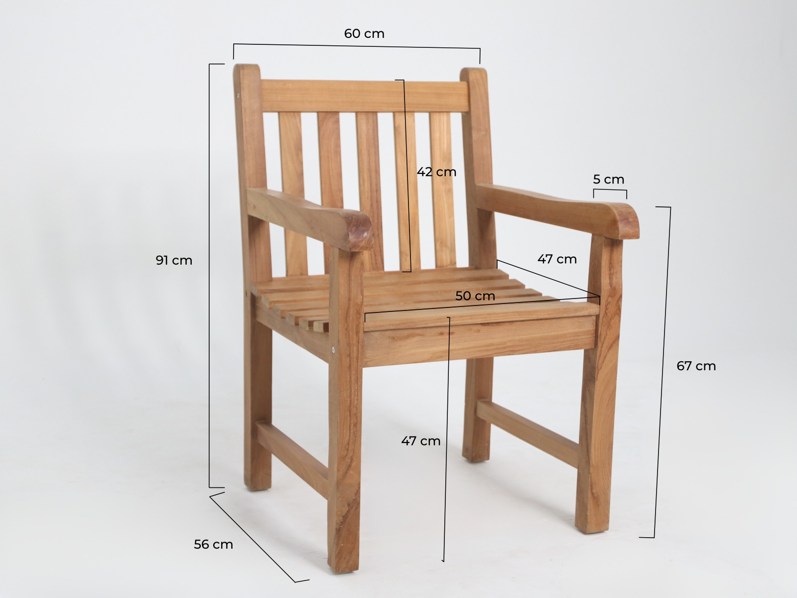 Windsor Teak Tuinstoel | 60x64x92 - klassieke teakhouten Stoel voor in de tuin - alternate view