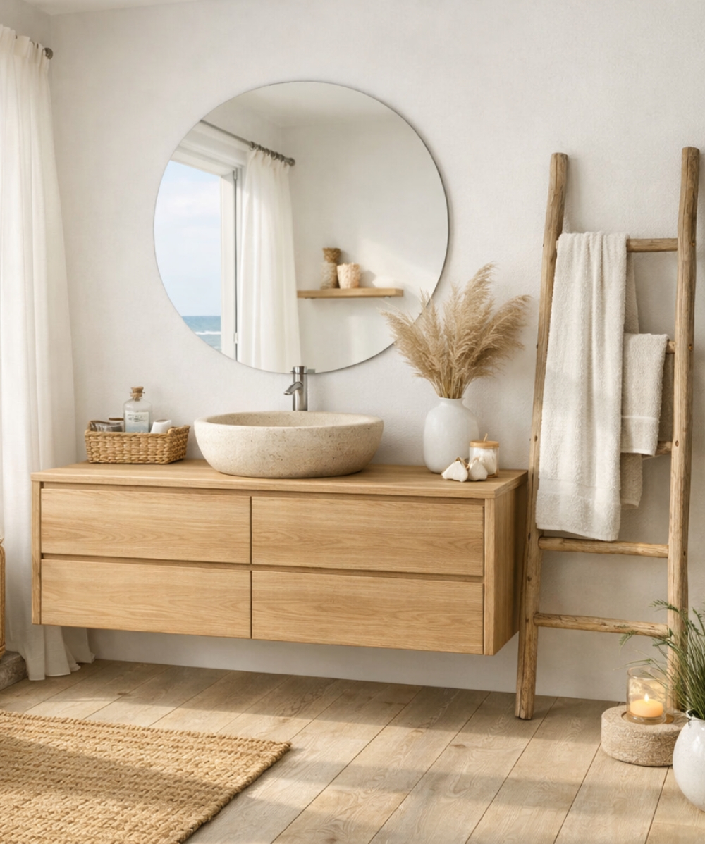 Serene coastal bathroom